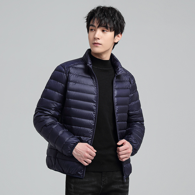 蒙口平轻薄羽绒服男2025冬季新短款立领修身轻型保暖内胆鸭绒外套