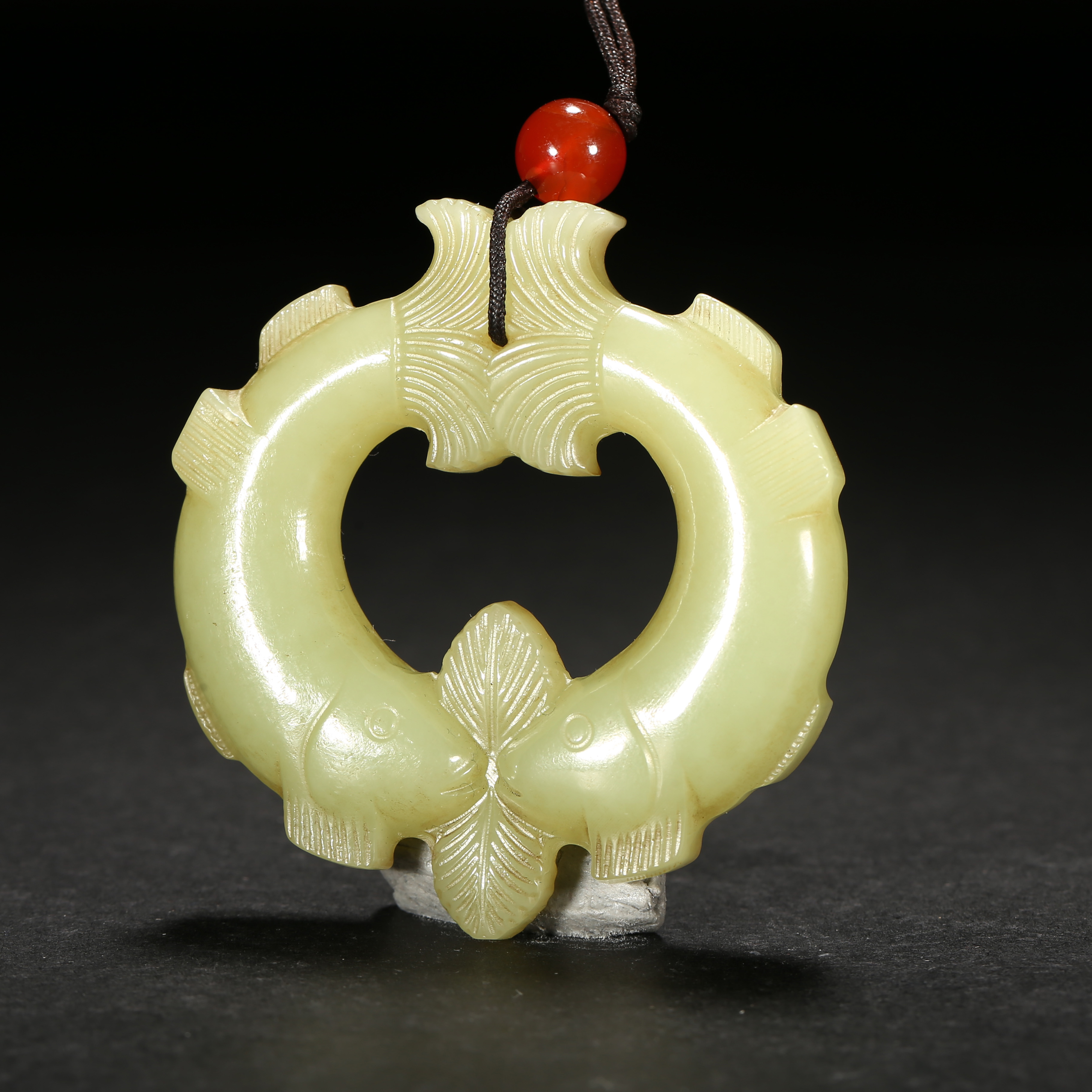 清晚期*黄玉双鱼坠/LB04251027089/和田玉【北京文博】