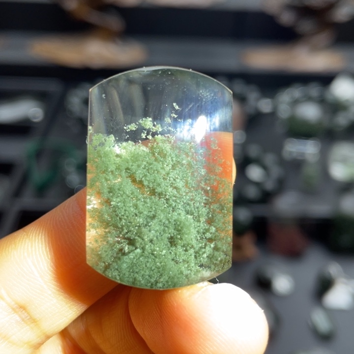 未镶嵌颈饰水晶绿幽灵无事牌定制