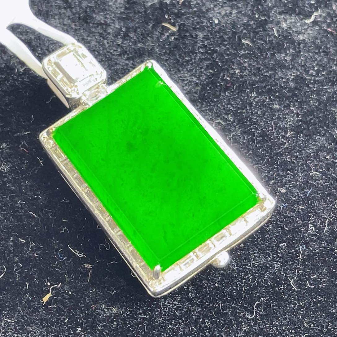 翡翠吊坠(不含链)银S925镶嵌