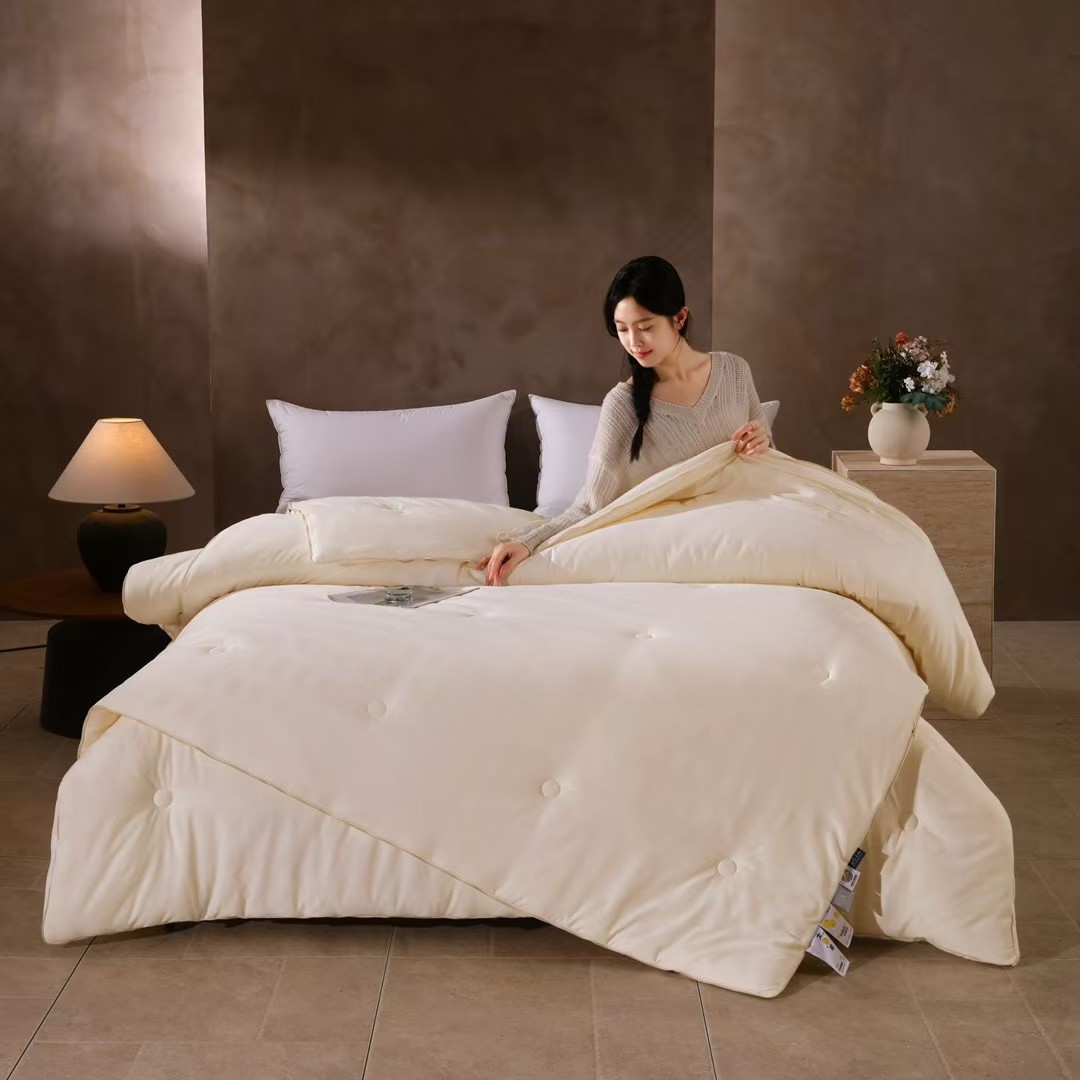 【华夫格原棉提花】无染加厚大豆纤维被芯冬季保暖冬被被芯二合一