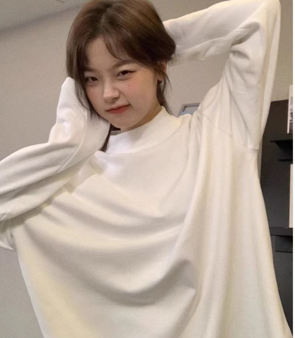 【YY】纯色半高领舒适保暖长袖 男女同款