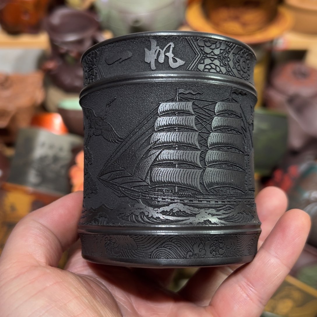 紫砂茶杯宜兴紫砂主人杯