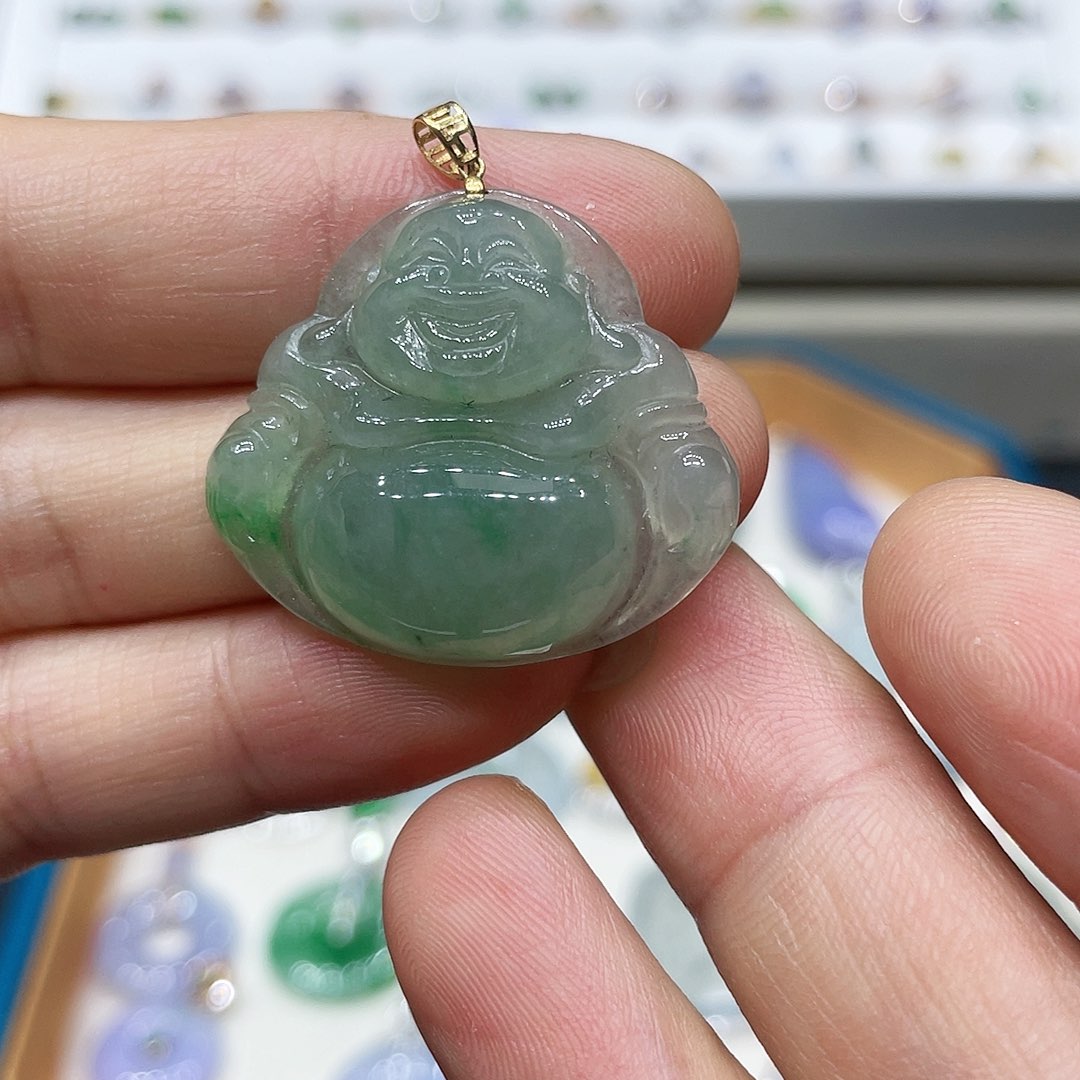 【闪购商品】翡翠18K金镶嵌吊坠(不含链)