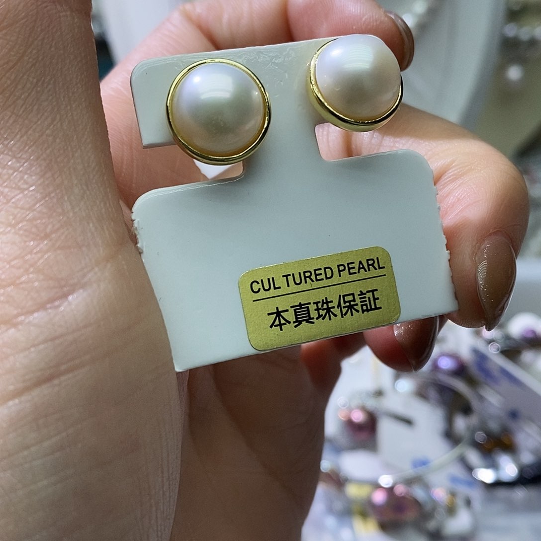 淡水珍珠耳钉未镶嵌