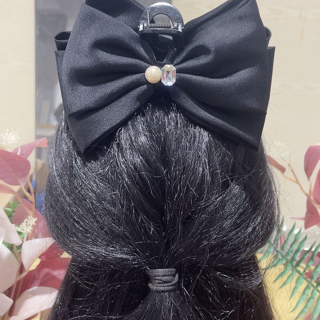 皮质铁合金蝴蝶结发夹