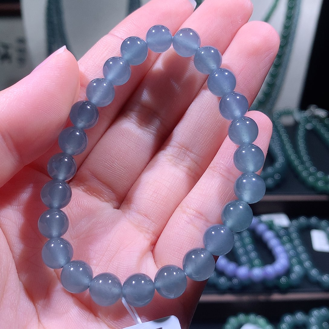 未镶嵌手链翡翠米***果天然a货翡翠手串
