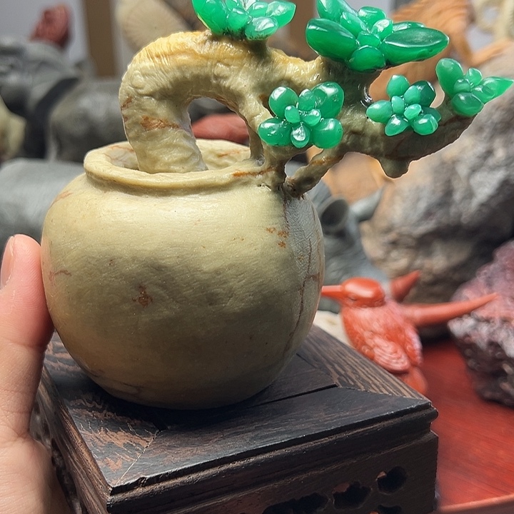 四川石雅安绿摆件