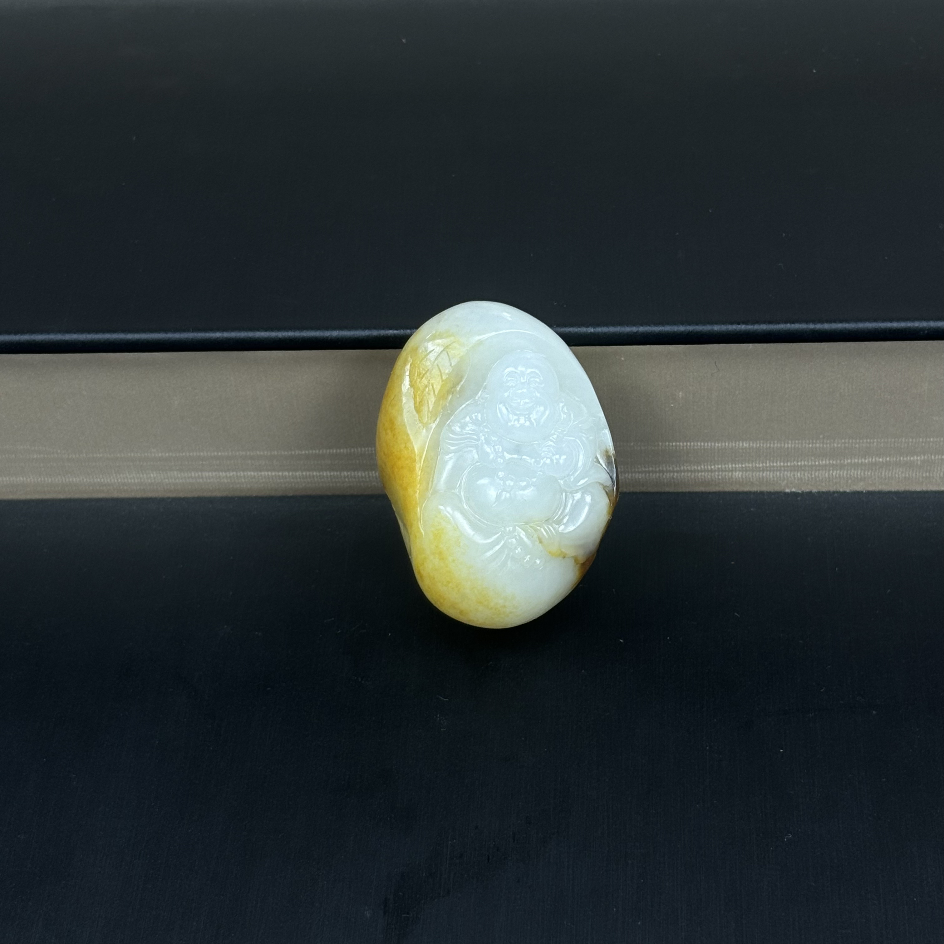 弥勒佛手把件天然原石手工雕刻挂件