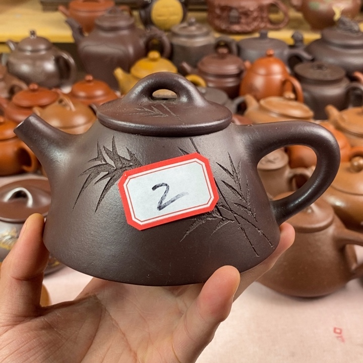 紫砂茶壶紫泥霸王石瓢