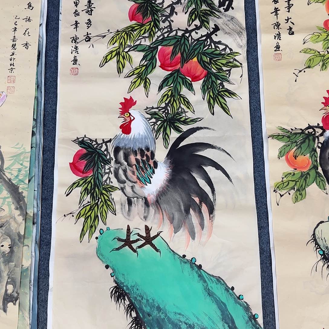 国画尺寸50X100手绘作品