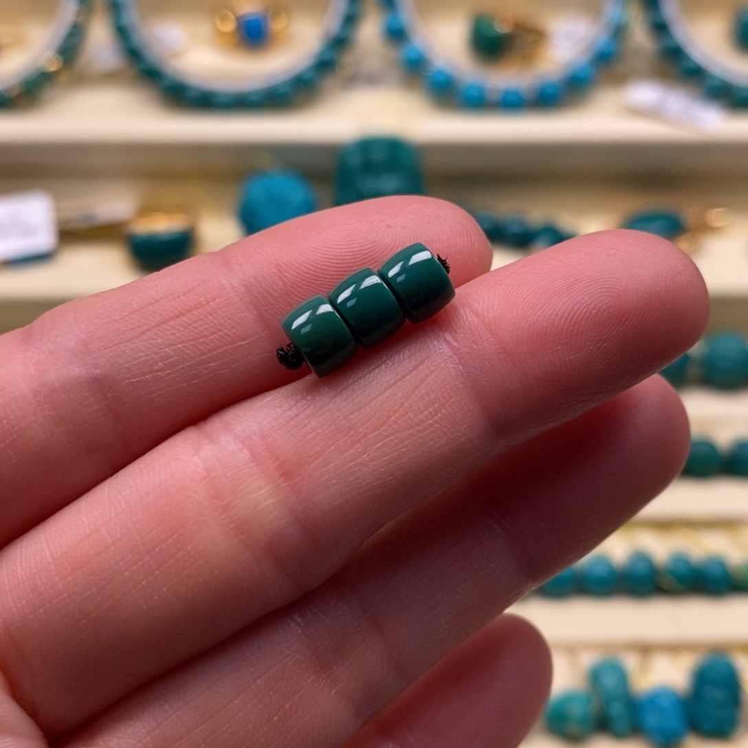 绿松石珠宝奇石未镶嵌直径6.1直切