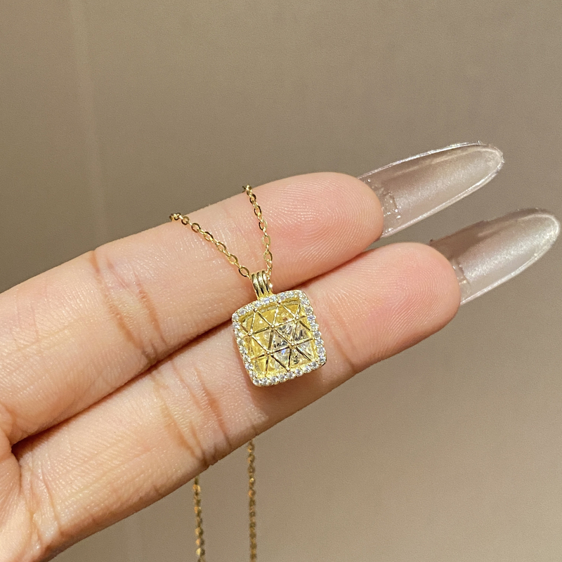 坠链均925银合成锆石 气质轻奢时尚百搭简约经典项链A2459