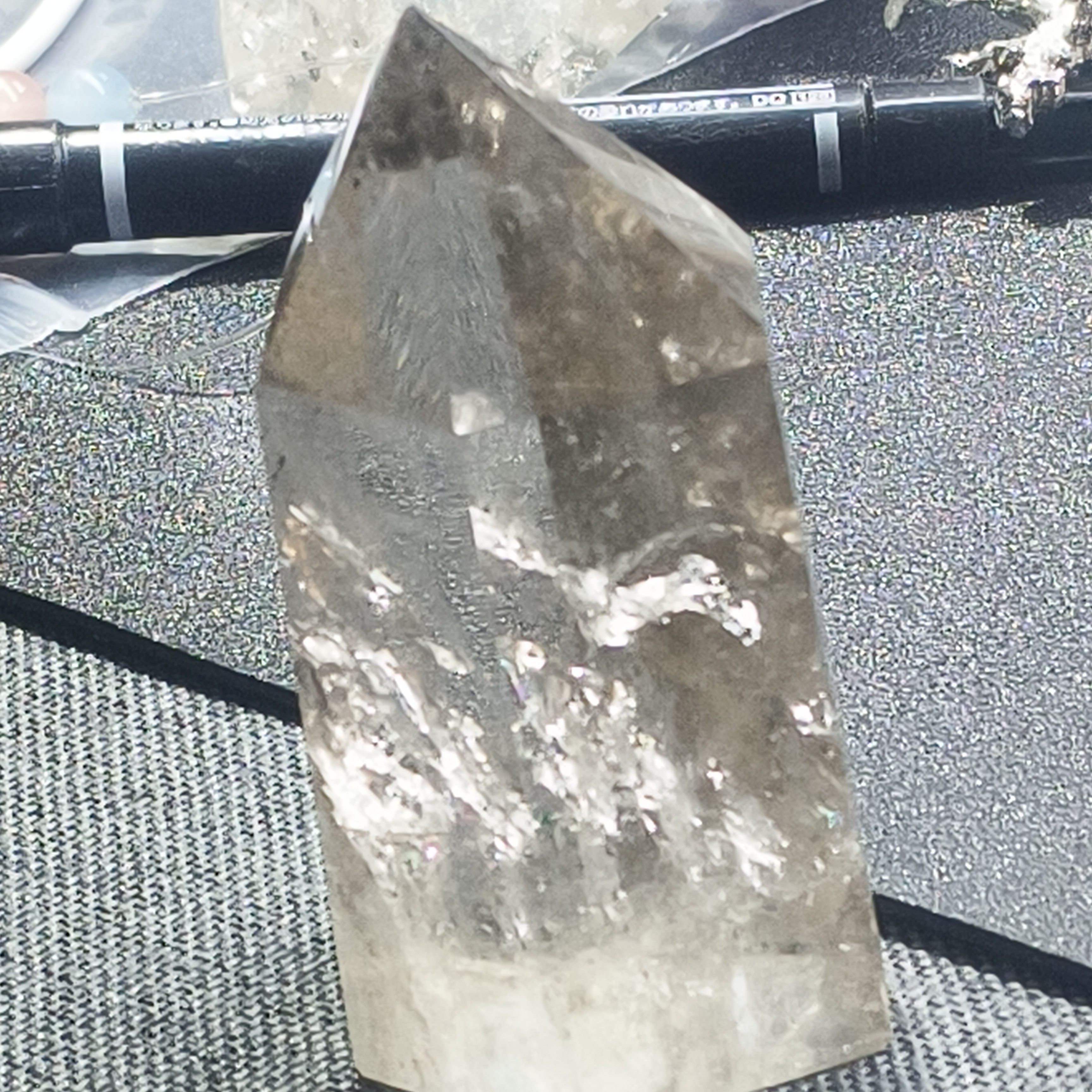 天然白色水晶球摆件招财白色转运柱乔迁送礼客厅玄关家居摆件