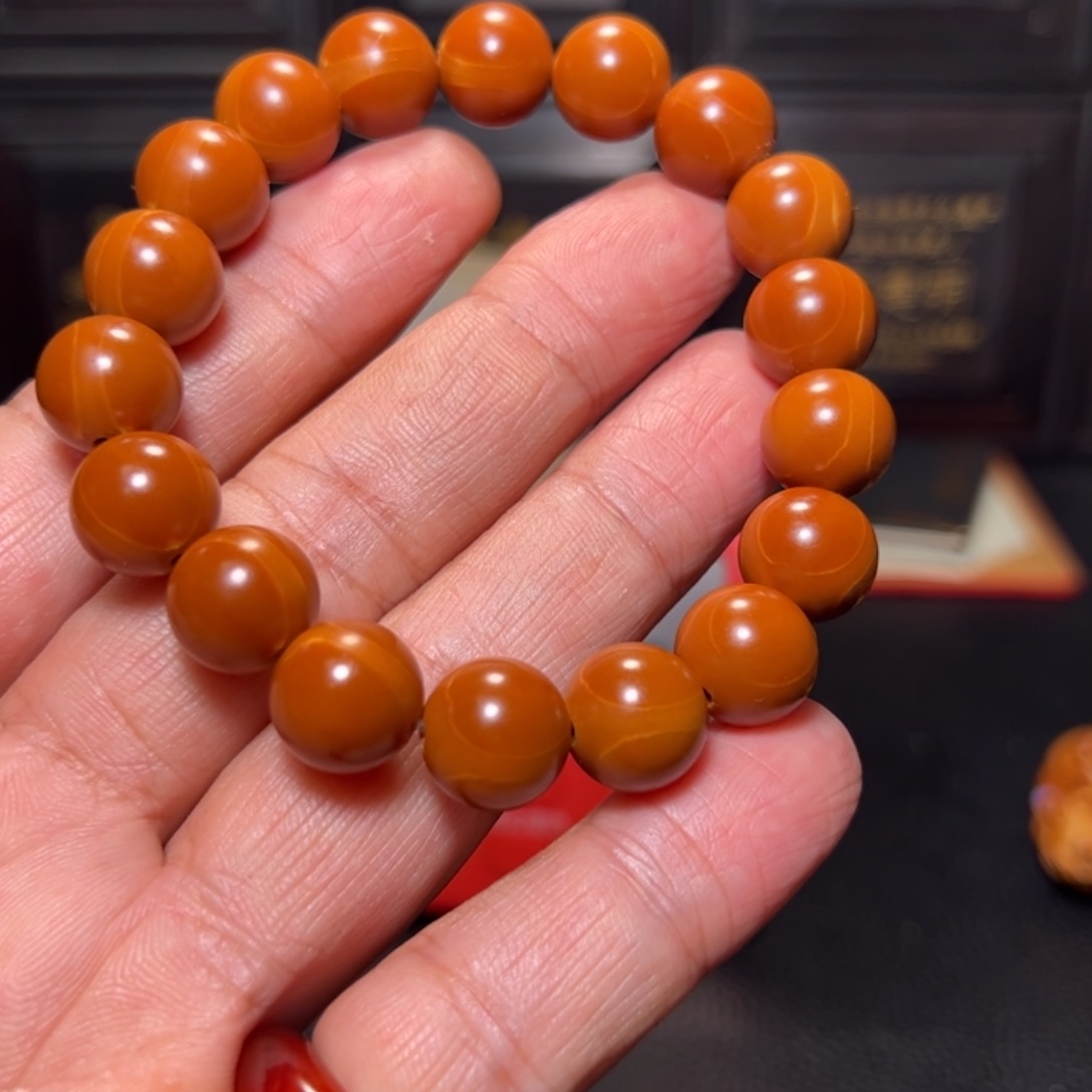 景***略橄榄核手串正圆手串