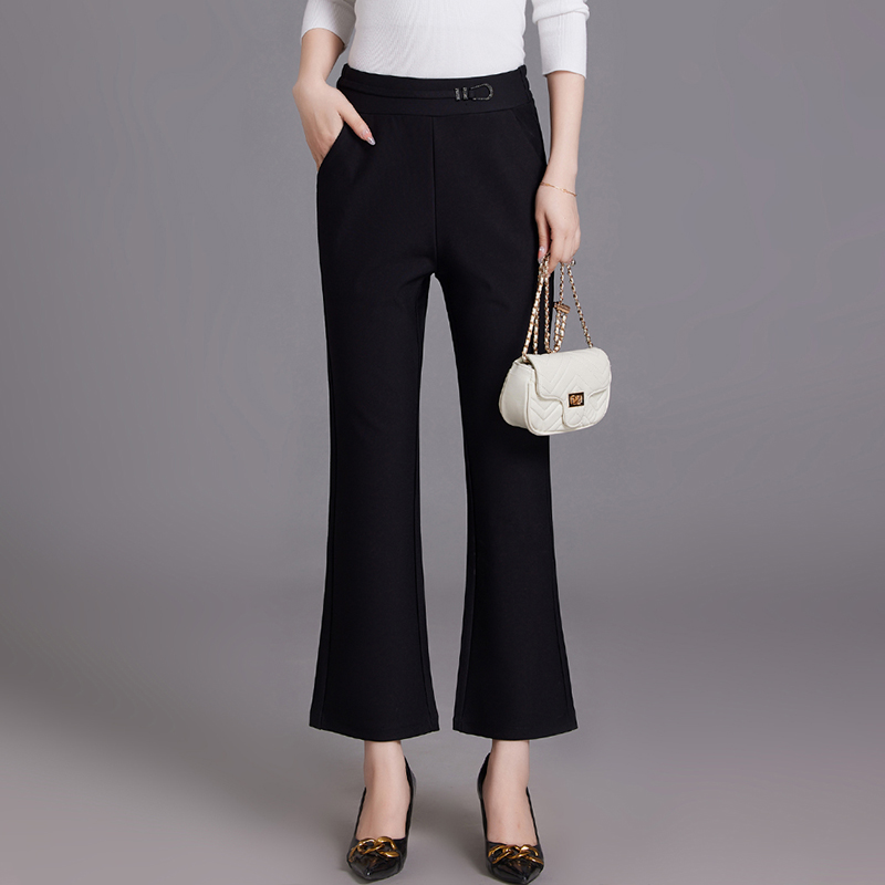 妈妈春秋装休闲长裤中年女装新款40岁50中老年洋气高腰职业薄裤子