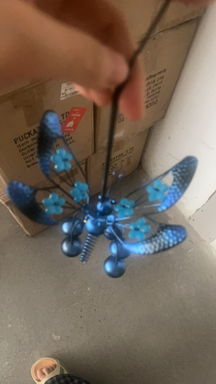 蓝色《立体蜻蜓风铃摆件》蜻蜓风铃