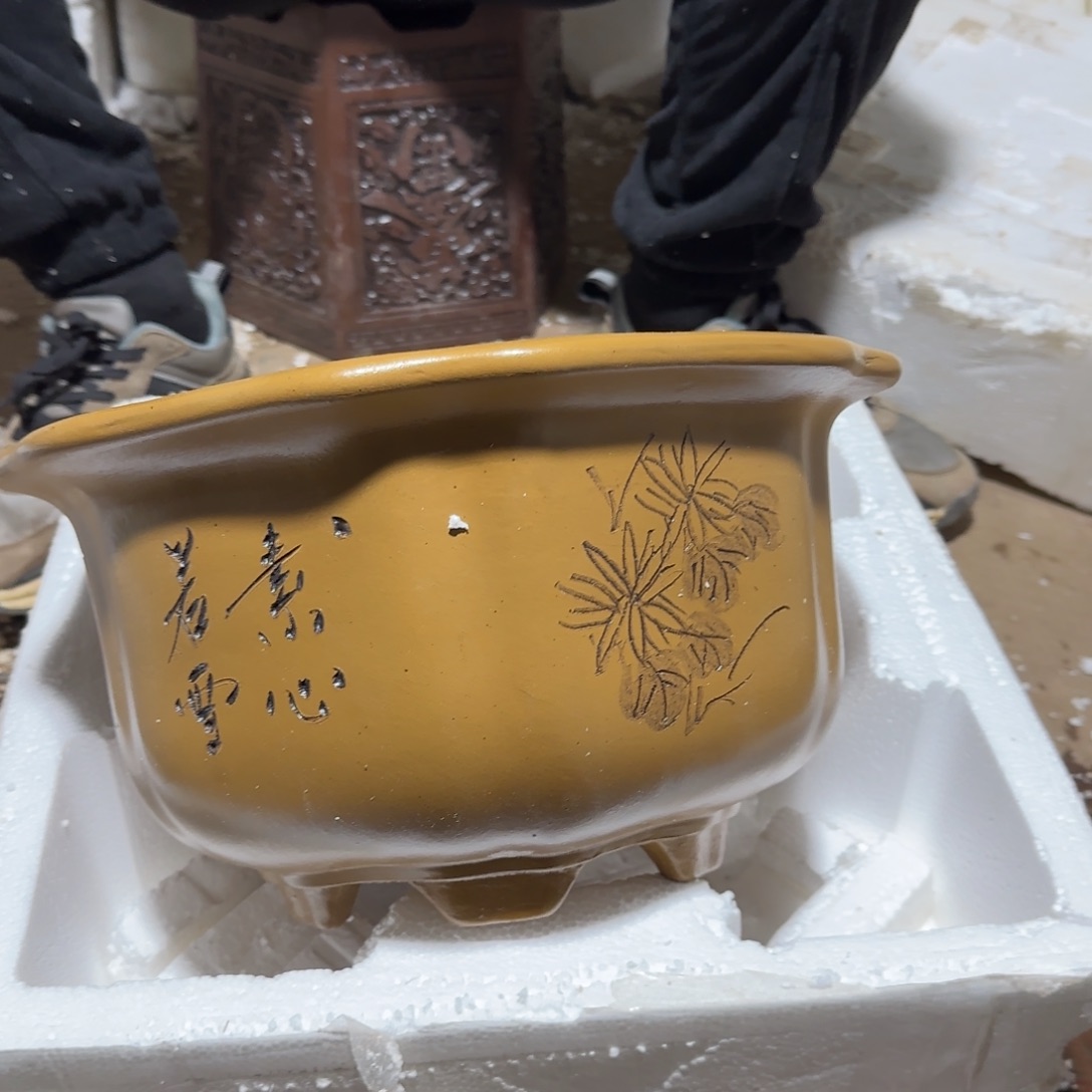 紫砂花盆口径35高度19