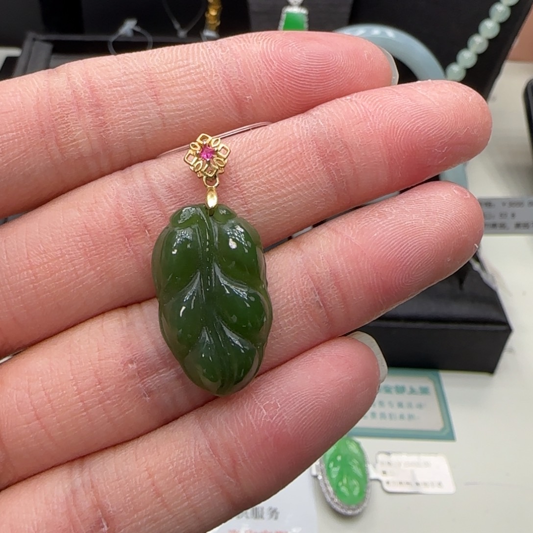 和田玉银S925镶嵌挂件