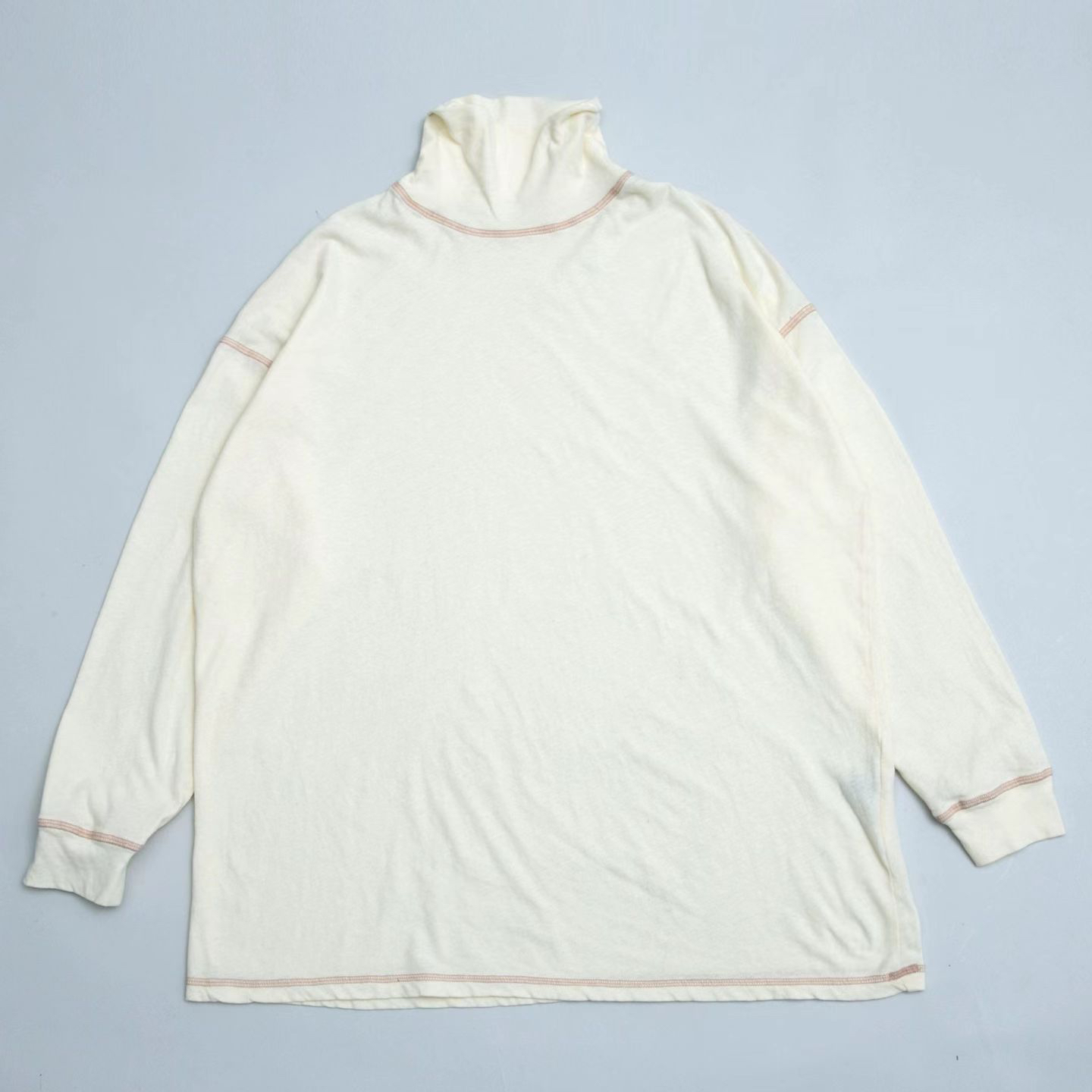 布衣家小铺推荐～原创垒土纯棉高领长袖T恤25S0778