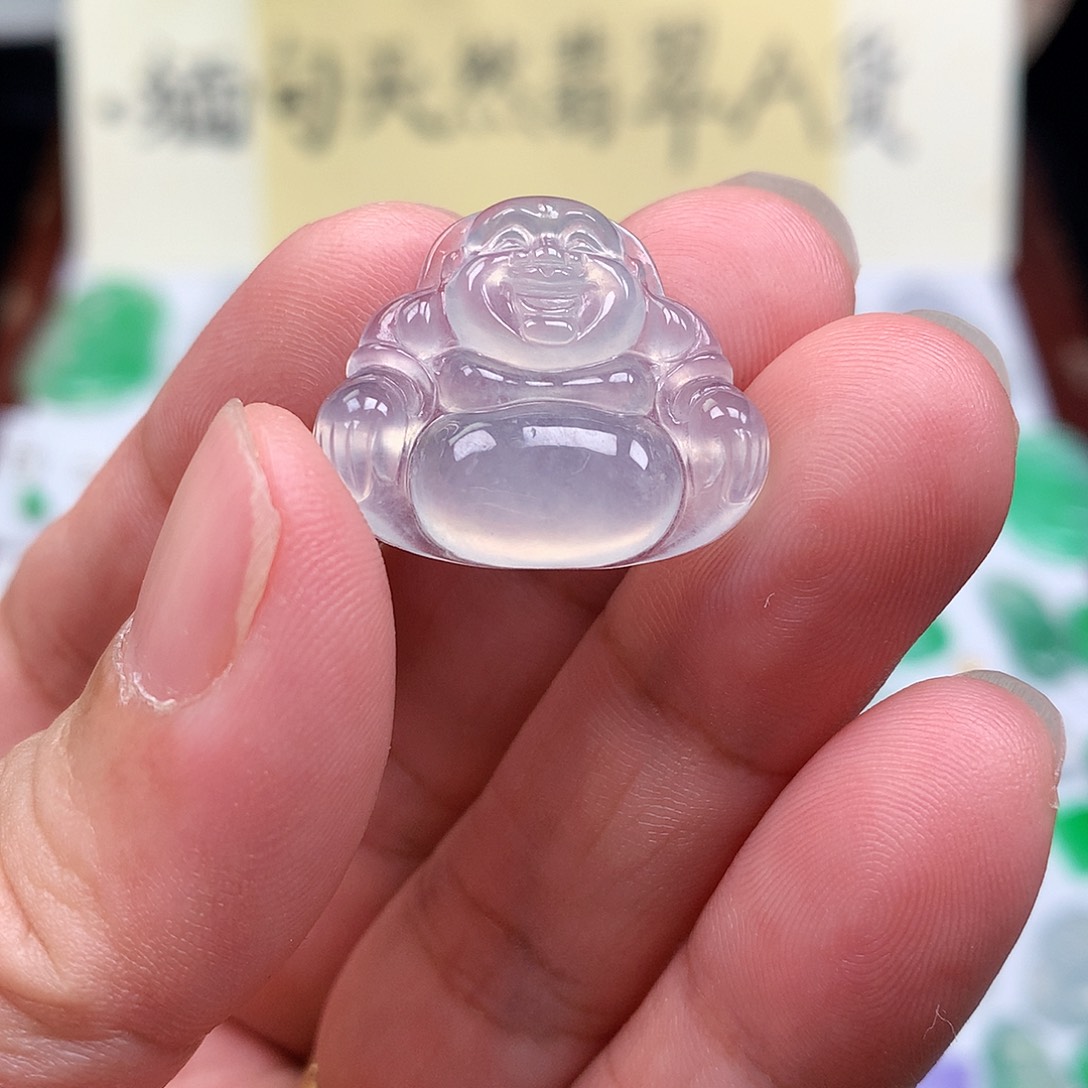 翡翠裸石缅甸天然A货翡翠冰种佛公