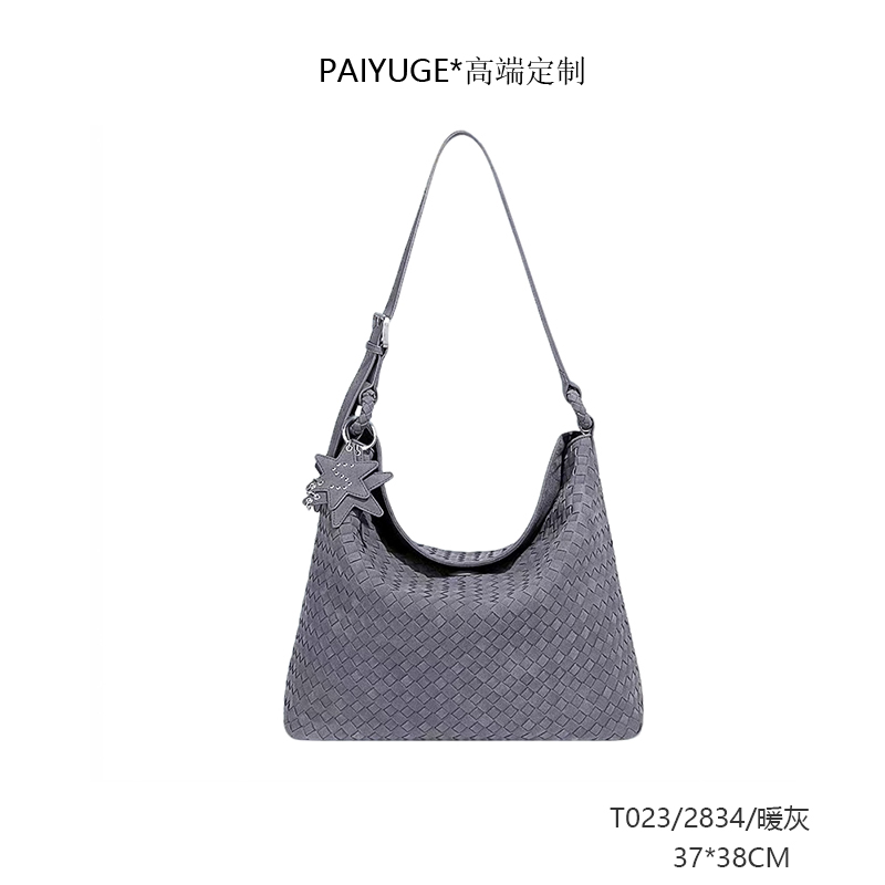 T023/2834/暖灰 Paiyuge高端定制女士手提单肩包斜挎包2834