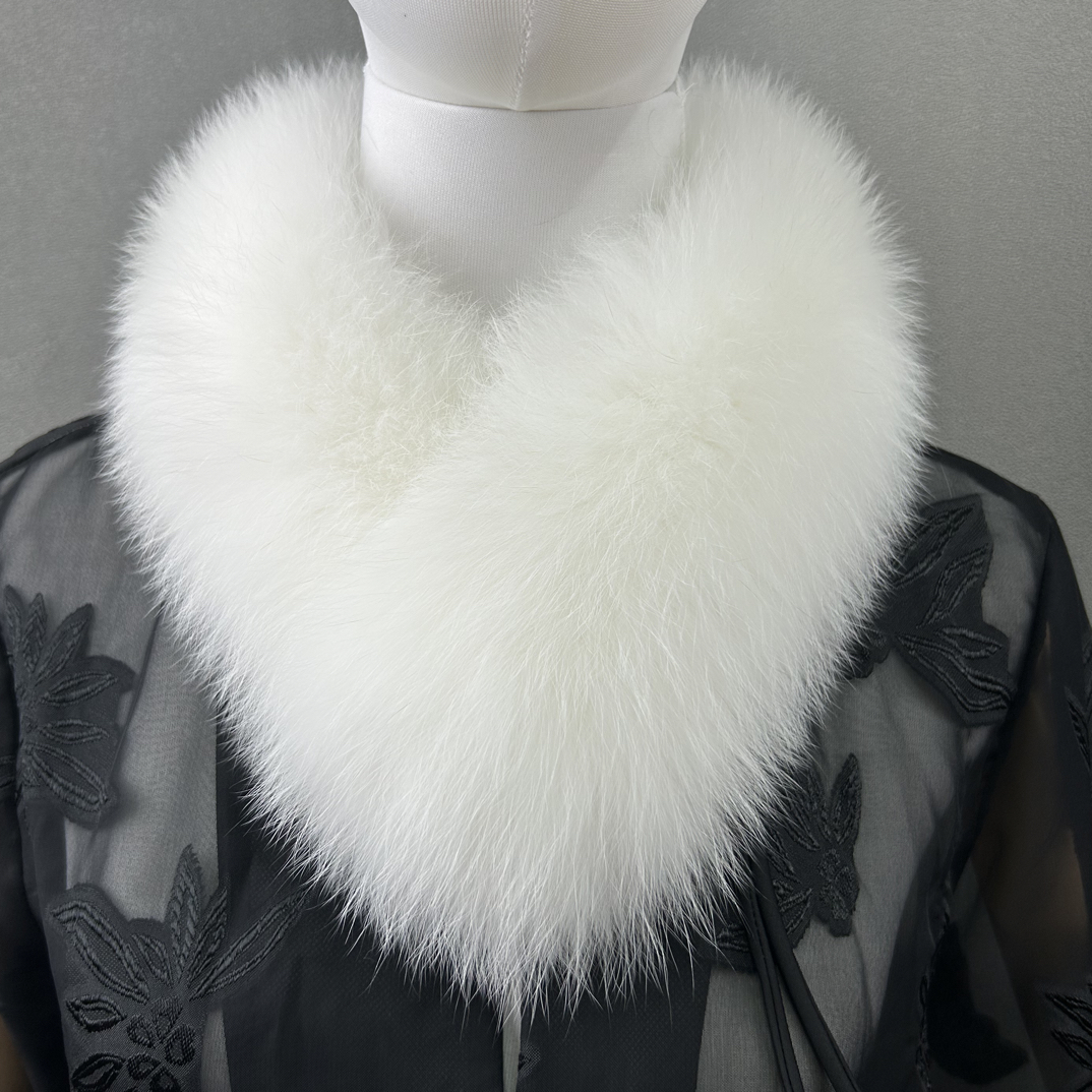 （双面毛）真毛狐狸毛韩版保暖百搭围巾围脖女士冬季真毛兔毛内衬款