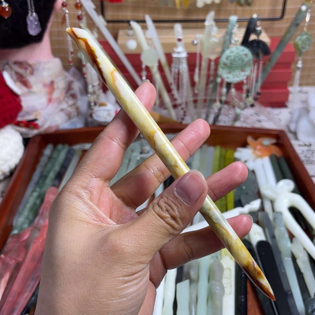 蛇纹石玉发饰未镶嵌