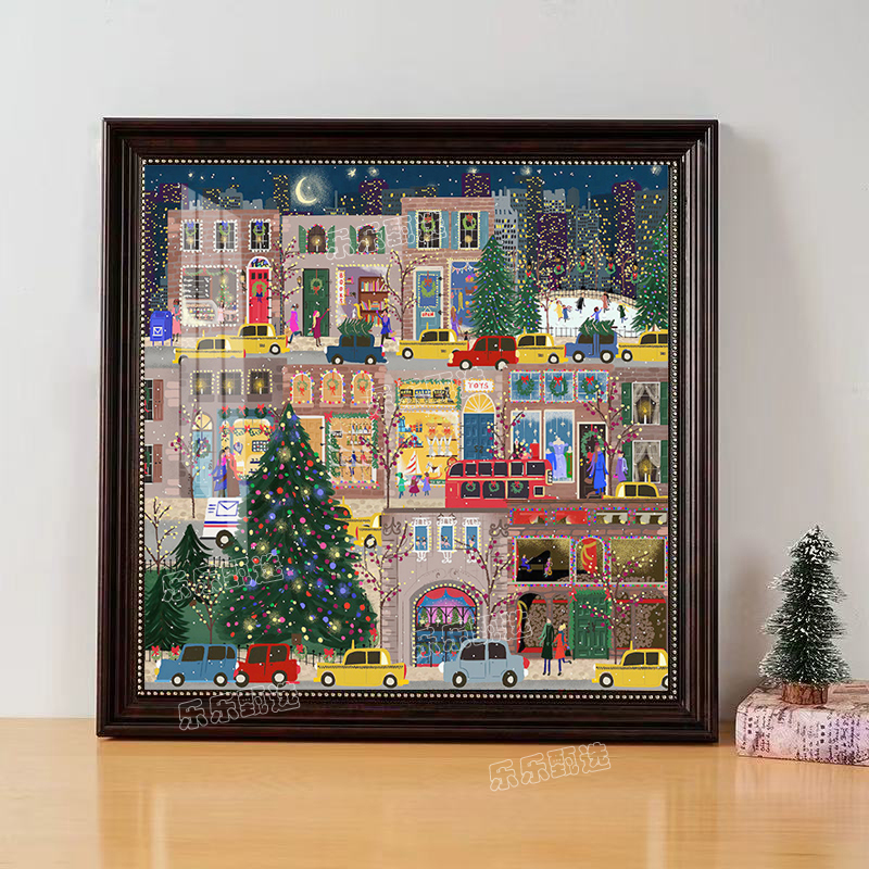 【乐乐甄选钻石画】满钻【圣诞之夜】风景节日手工DIY装饰画