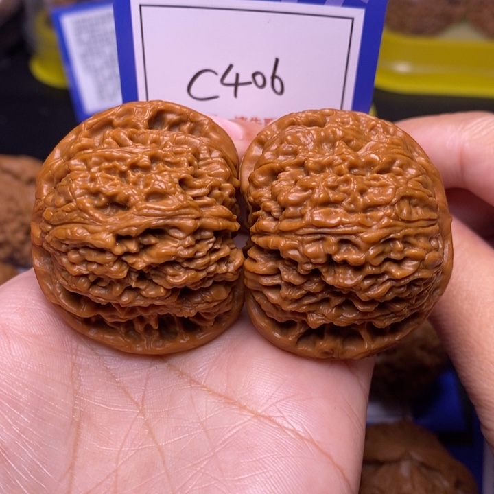 A***涛把件文玩核桃45球疆c406