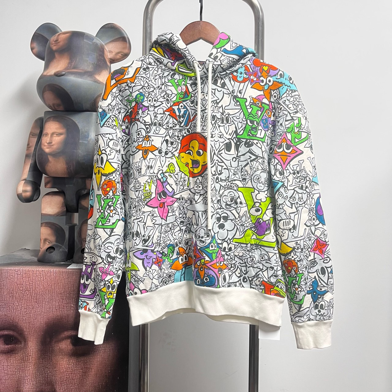 99新 LV 漫画满印帽衫 G2801 C M 衣长61 胸围56