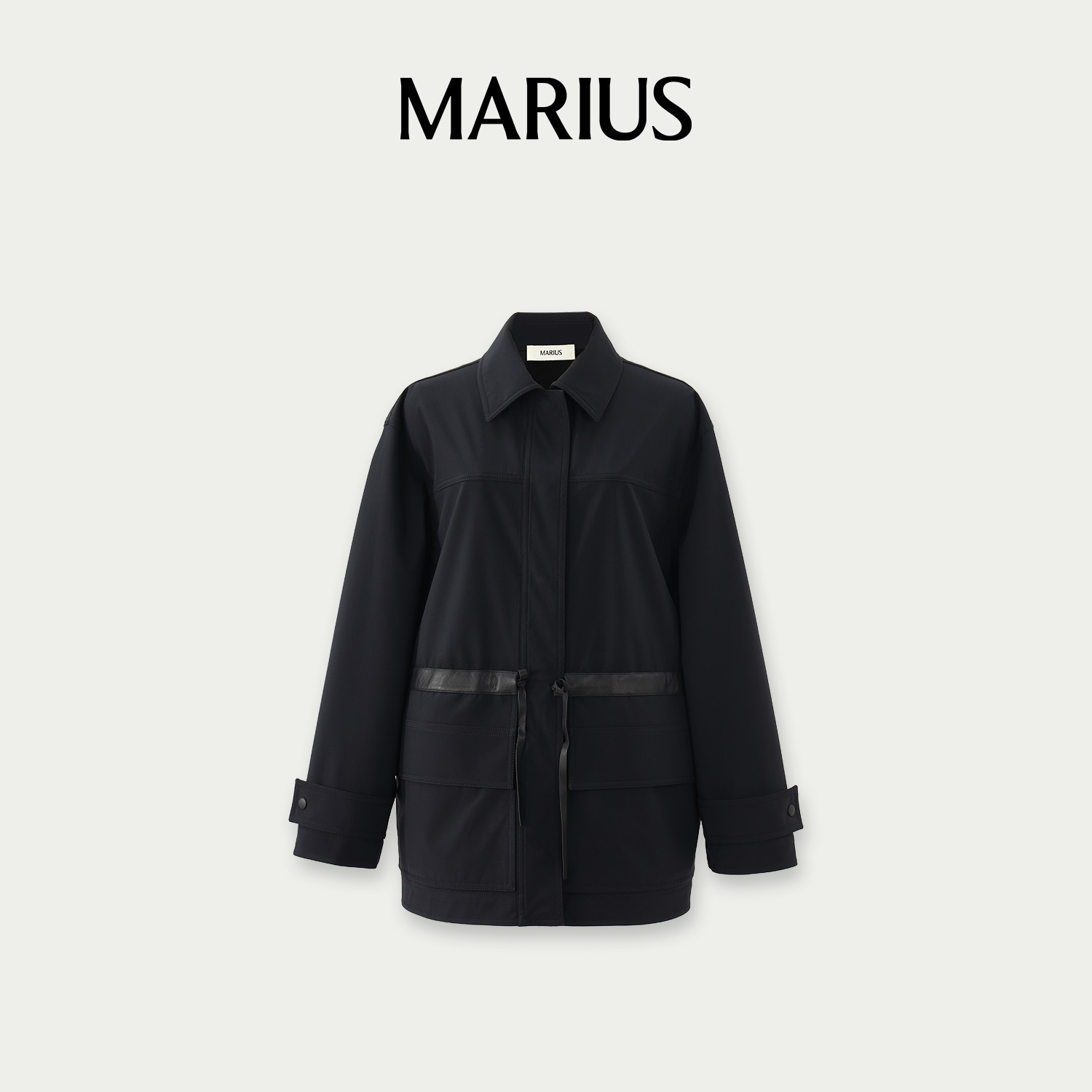 MARIUS’皮绳风衣‘经典猎装风格时尚风衣