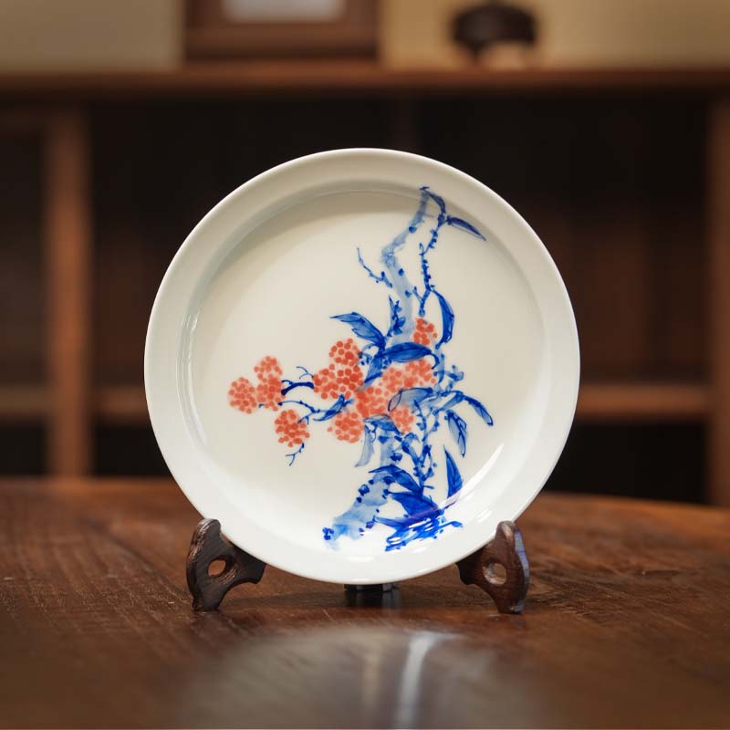 写意荔枝壶承家用茶具纯手工中式景德镇陶瓷