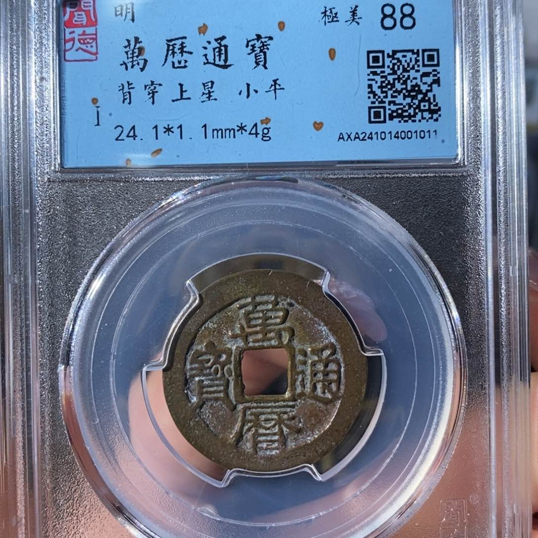 铜7万历通宝背穿上星1011……