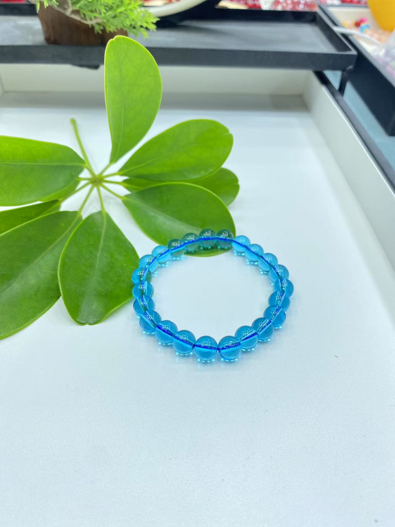  A045 8MM蓝时尚百搭手链