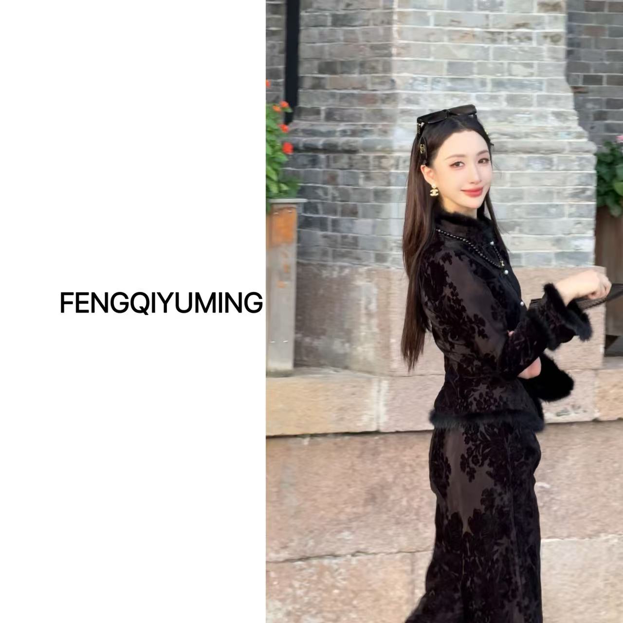 现货【扶瑶上衣】新中式水貂毛复古时尚中国风时尚冬季休闲上衣