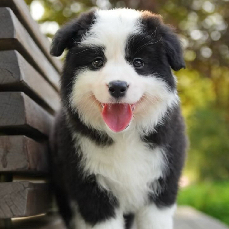 黑白边牧幼犬边境牧羊犬中型犬陨石边牧聪明狗可爱宠物伴侣犬