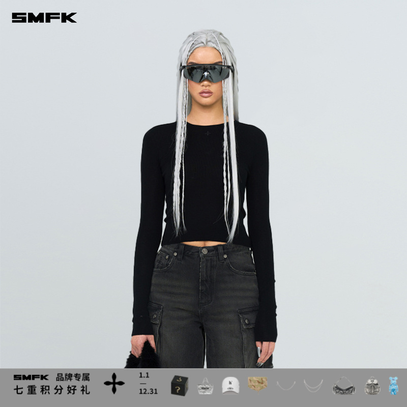 SMFK拥抱无缝针织羊毛上衣 ULS05B4 户外简约修身一体运动打底