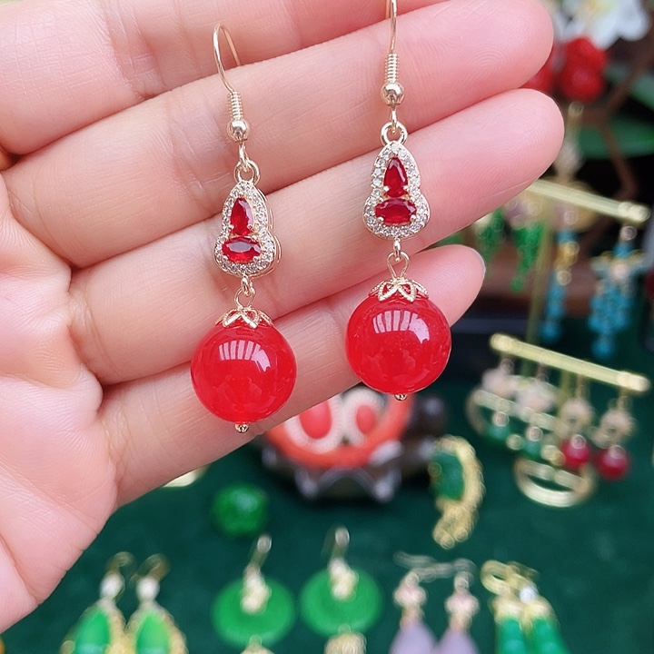 玛瑙/玉髓耳钉合金