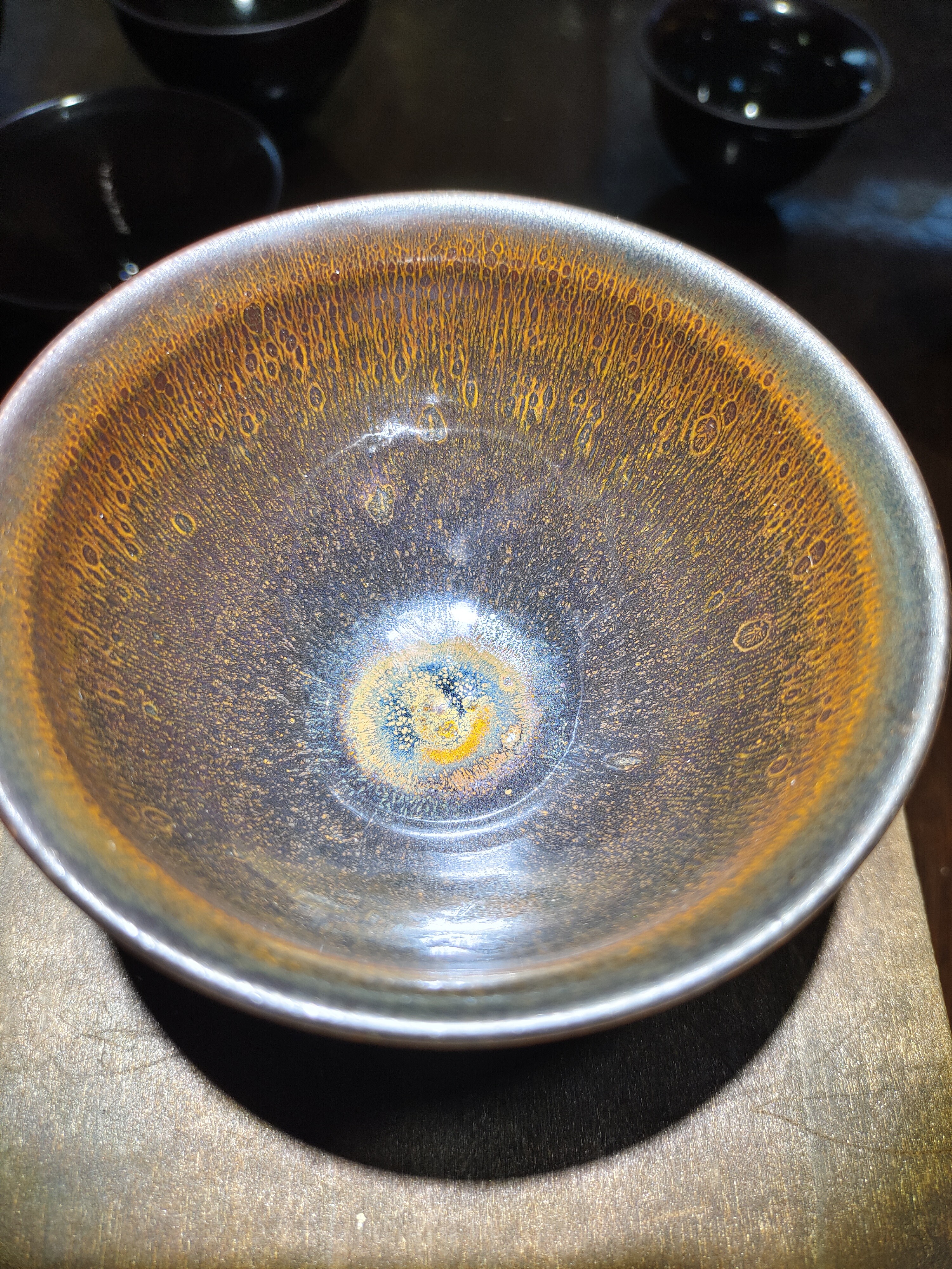 龙窑柴烧窑变束口茶盏