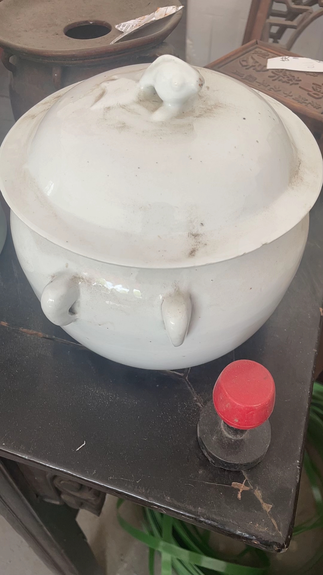 高档双耳简约大气复古白瓷茶叶罐