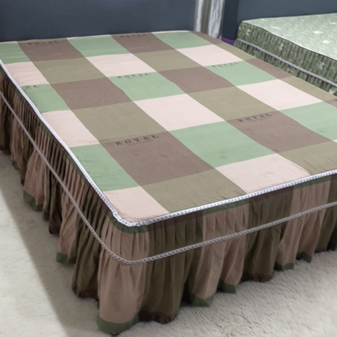 《渺渺家纺》四季床罩加厚植物花卉（千鸟格）防滑耐磨不跑床