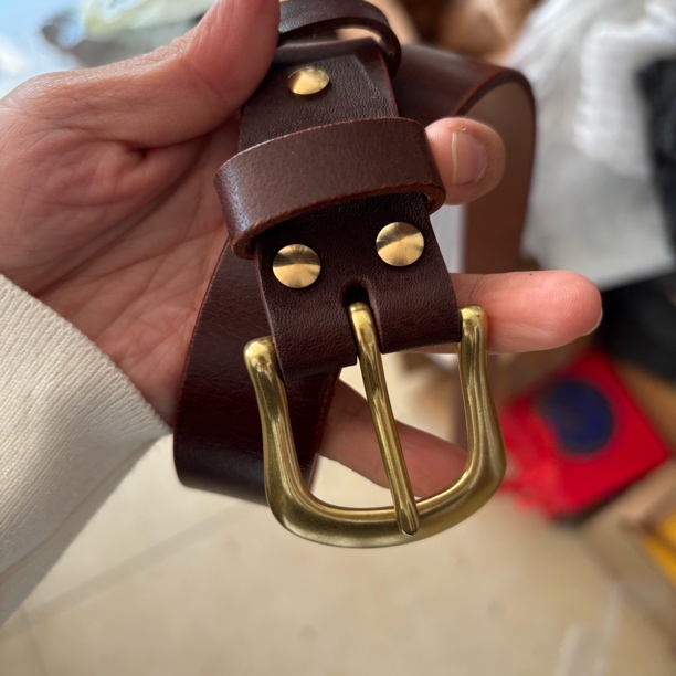 女士植鞣牛皮手工腰带简约风百搭款