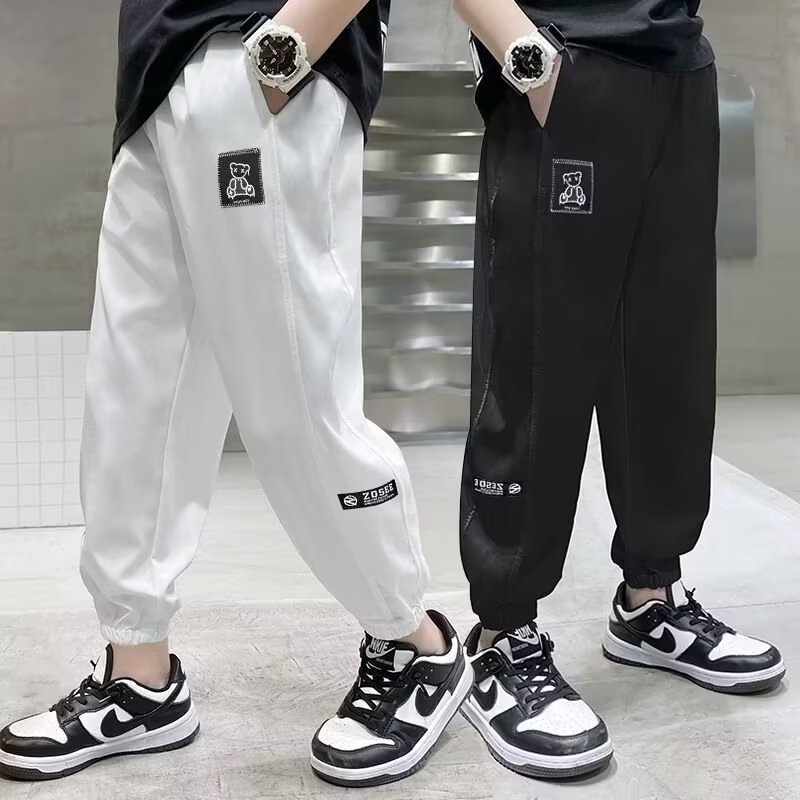 夏季男孩薄款宽松休闲裤男童冰丝速干防蚊裤子中大童夏装运动长裤