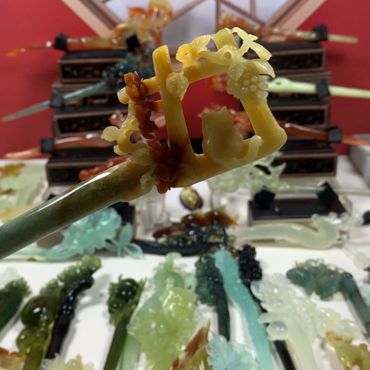 蛇纹石玉发簪未镶嵌