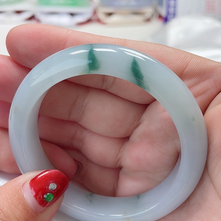 翡翠手镯未镶嵌缅甸翡翠手镯54圈