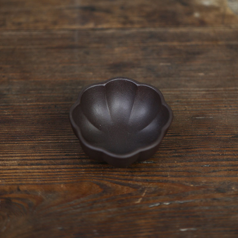 缘壶堂甄选 原矿紫泥 花瓣杯  50cc   宜兴紫砂主人杯