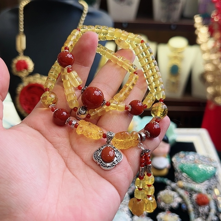 琥珀手链未镶嵌古风