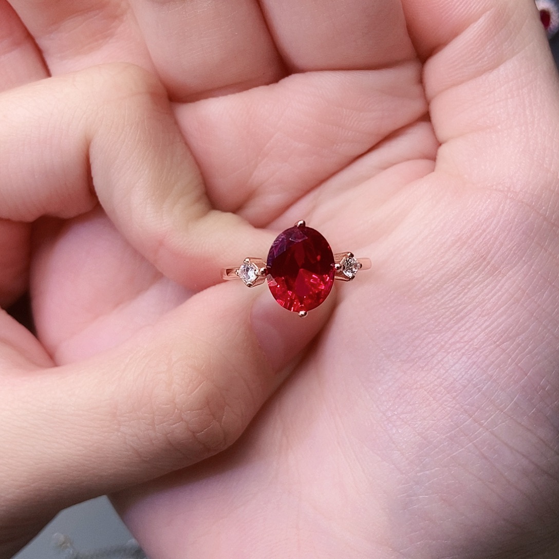 银S925镶嵌红宝石戒指