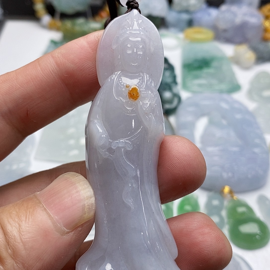 颈饰未镶嵌翡翠站观音
